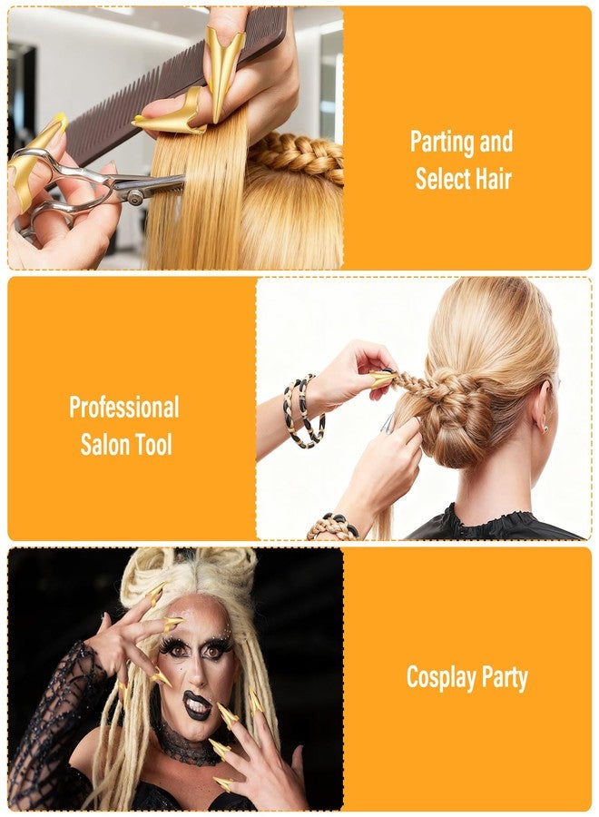 ValueBargain 20PCS Stitch Braid Tool Finger, Hair Parting Tool for Women Hair Extensions Stitch Braiding Finger Styling Supplies (Gold, Silver) - Image 4